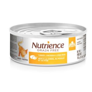 Pâté Nutrience Sans grains pour chats adultes, Dinde, poulet et foie, 156 g
