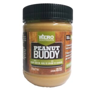 Beurre d'arachide avec huile de graine de Chanvre - Peanut Buddy 325 g. - Hero Dog Treats