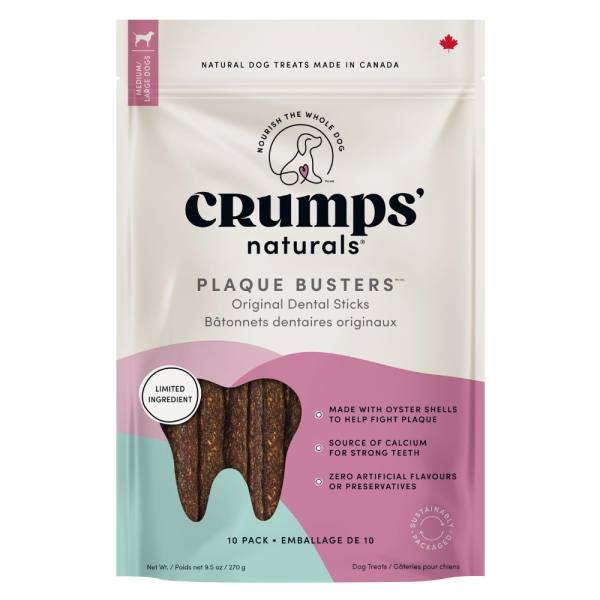 Gâterie Dentaire Plaque Busters - Original - Crumps' Natural - Paquet de 10