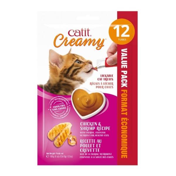 Régals crémeux Catit Creamy pour chats, Poulet et Crevette