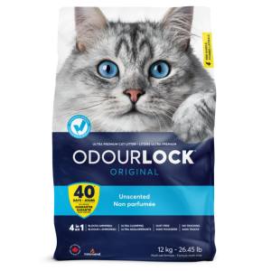 OdourLock Litière Agglomérante Ultra Premium Non Parfumé pour Chat, 12 kg - Intersand