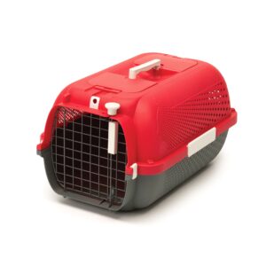 Cage de transport pour chats, rouge cerise - Catit