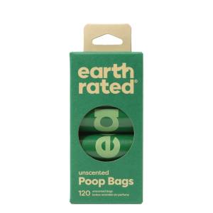 120 Sacs à Crottes sur 8 rouleaux de recharge, Non parfumés - Earth Rated