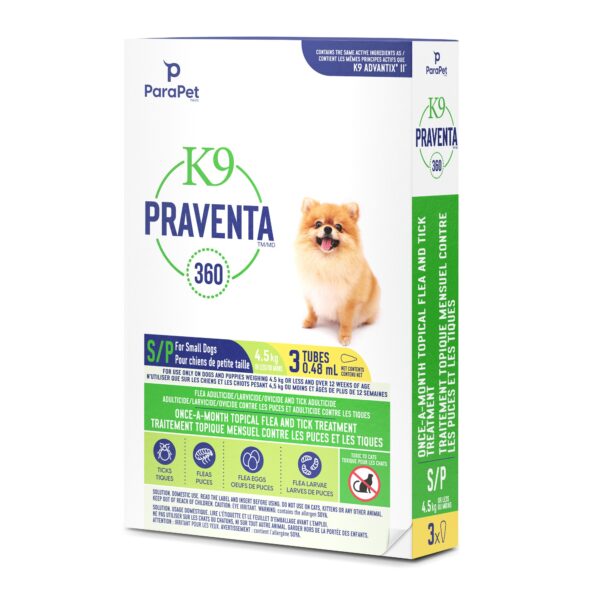 Flea & Tick Treatment, Small Dogs up to 4.5 kg - K9 PRAVENTA 360