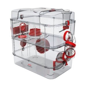 Cage Duo Rody 3 Rouge pour Hamster, deux étages - Zolux
