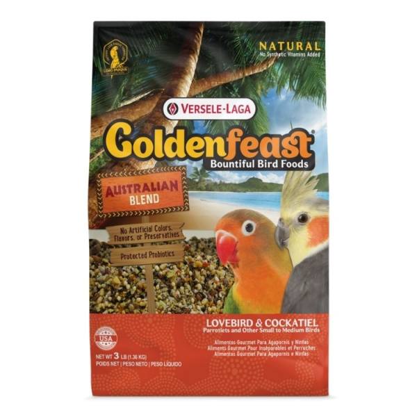 Lovebird & Cockatiel Food, Australian Blend, 3lbs - Versele-Laga Golden Feast