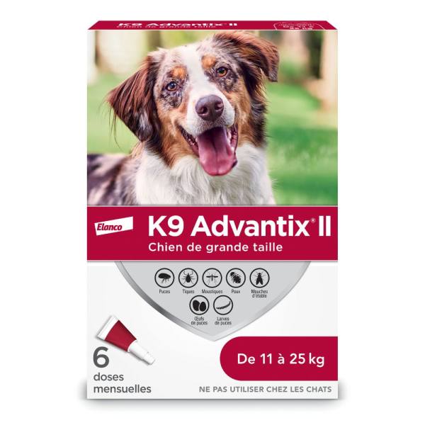 K9 Advantix II Topical flea, ticks & mosquitoes protection for dogs, 11kg to 25kg – Elanco