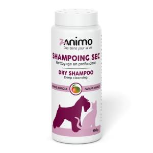 Shampoing Sec, Nettoyage en profondeur pour chiens et chats, Papaye et mangue - Zanimo
