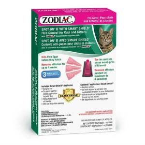 Spot On II avec Smart Shield, anti-puces pour chats et chatons – avec régulateur de croissance des insectes – Zodiac