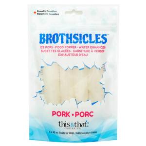 Sucettes Glacées pour Chiens au Bouillon de Porc "Brothsicles", 5 x 40ml - This & That