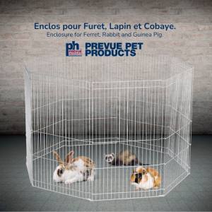 Enclos pour Furet, Lapin et Cobaye, 8 panneaux - Prevue Hendrix