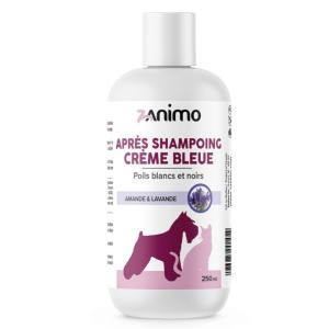 Après Shampoing Crème Bleu pour Poils Blancs et Noirs – Chiens et Chats – Zanimo