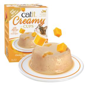Mousse Catit Creamy Cups, Poulet avec mangue, 4 x 25 g