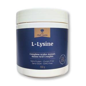 Poudre de L-Lysine 150 g – Support Immunitaire pour Chat – Chef Canin